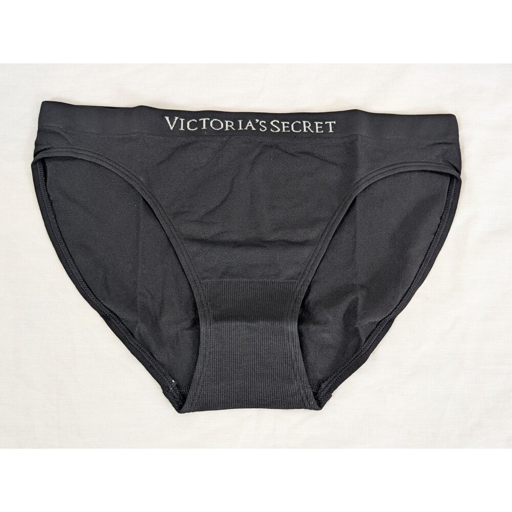 NWT Victoria's Secret Seamless Bikini Panty S Small Black 11222509